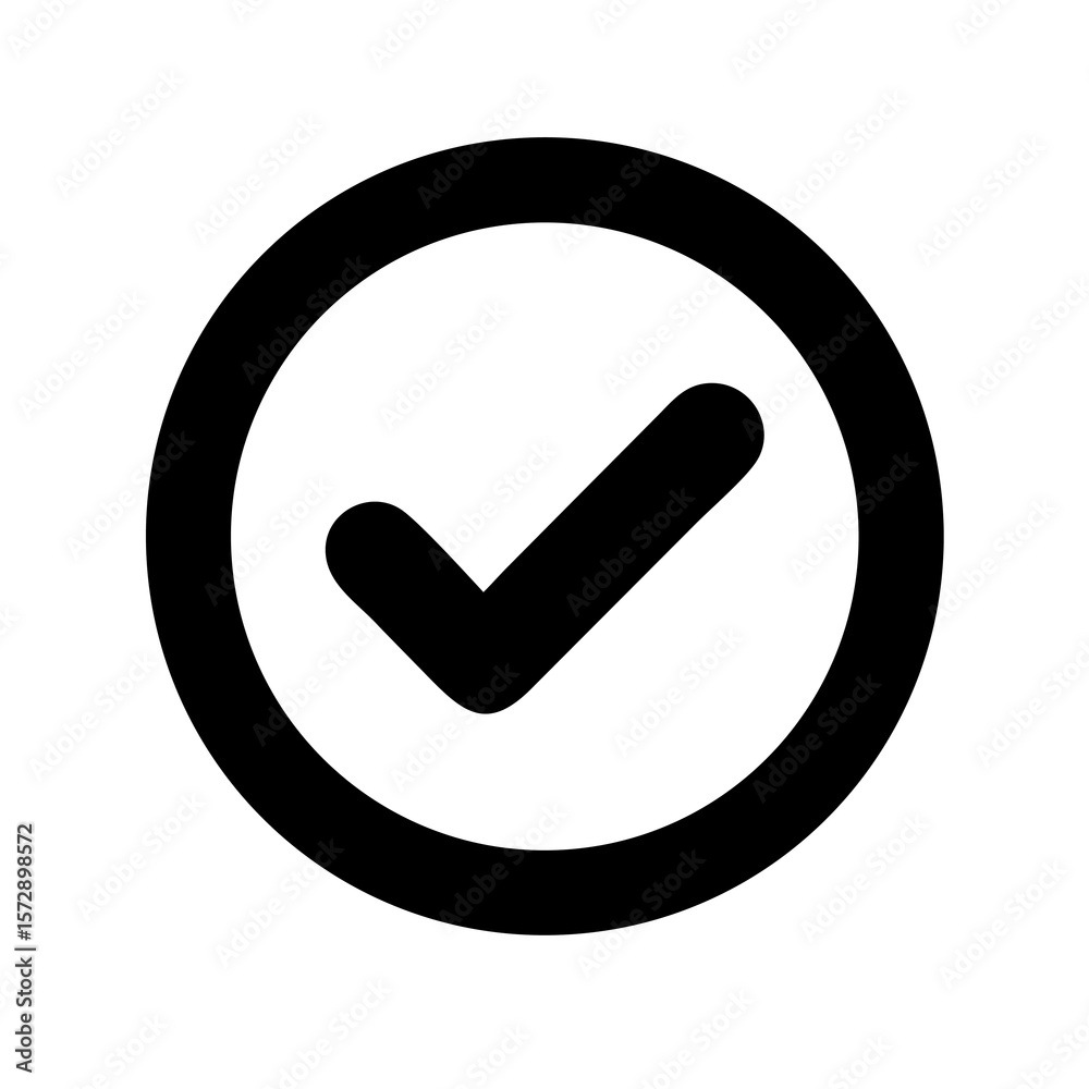 Poster embracing validation a bold check mark icon within a circular border symbolizing approval acceptance