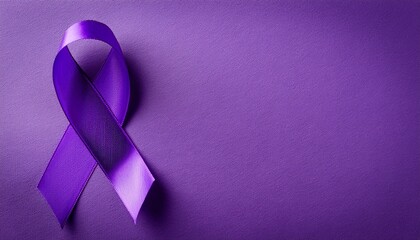 international epilepsy day purple ribbon on purple background alzheimer s disease pancreatic cancer hodgkin s lymphoma awareness world lupus day and world cancer banner copyspace
