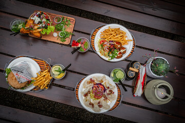 Zestaw jedzenia fast food