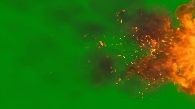 Fireball wipe transition 002, two speeds, HD 30p, green screen for transparent background.special effects, movie productions, and creating realistic light rays animations.
