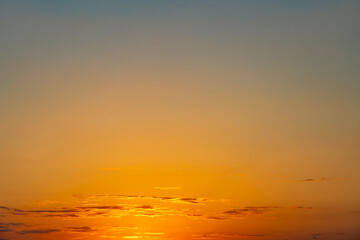 Morning sky with golden sunlight