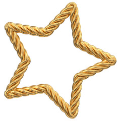 Golden Rope Star: Festive Design Element for Crafts & Decor