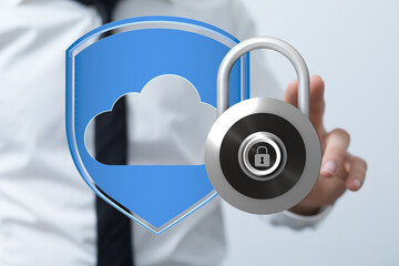 Protecting your cloud data is crucial.  This image depicts secure cloud storage and data encryption.