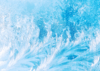 Close-up of frost pattern on window glass