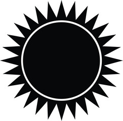 solar eclipse icon vector silhouette on transparent background