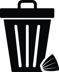 trash sorting icon vector silhouette on transparent background