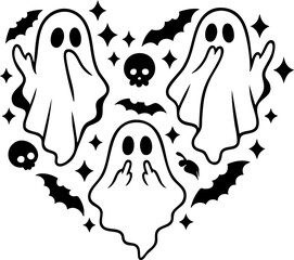 Funny Halloween Ghost PNG  Spooky Cute Ghosts Digital Download  Halloween Clipart for Sublimation & Stickers