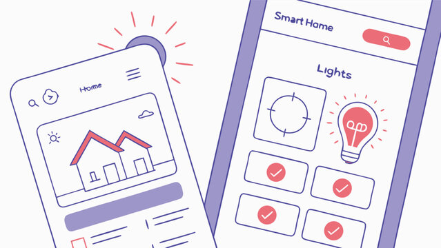Weekly calendar with numbered cards and office planning elements