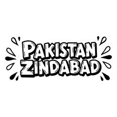 Obraz premium Pakistan Zindabad slogan in bold, stylized font with decorative elements