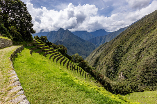 Terraced ruins and hillsides of Machu Picchu
