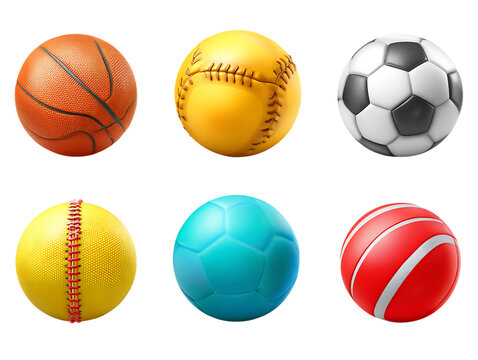 Ball games Sports kids ball volleyball baseball tennis football soccer bambinton hockey basketball rugby balls vector on white background