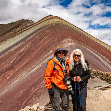 Portrait of senior couple at Rainbow Mountain