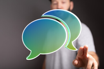 Abstract image of chat bubbles,online communication, conversation, digital dialogue.