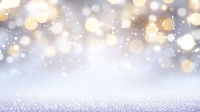 Shimmering bokeh lights and glitter create a festive, elegant winter scene - Powered by Adobe