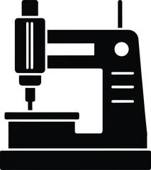 cnc machine icon vector silhouette on transparent background