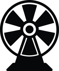 industrial fan icon vector silhouette on transparent background