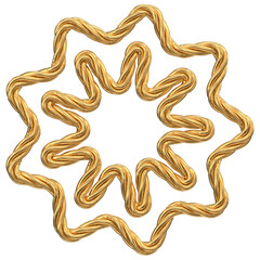 Golden Rope Starburst Design: Nautical, Decorative, and Festive Element