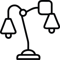 Vector art of a stylish duallamp desk lamp with adjustable arms