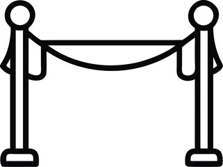 Vector art of a simple line drawing of a velvet rope barrier