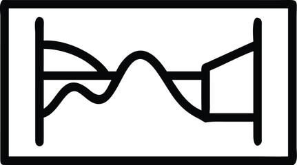 Vector art of a simple black and white line graph depicting a wave pattern