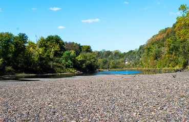 Gravel sediment at river