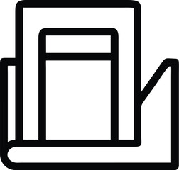 Vector art of a simple black and white illustration of a document file neatly stored in a folder