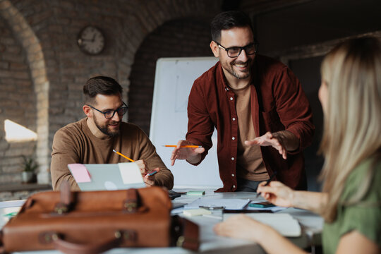 Small business group working together in a office space