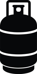 gas cylinder icon vector silhouette on transparent background