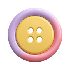 Colorful Circular Button with Four Holes, Soft Gradient, Glossy Finish, Ideal for Crafting, Sewing, and Fashion Projects Transparent background or png