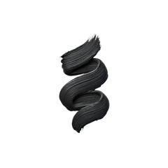 Obraz premium Black Creamy Texture Swirl Isolated on White Background for Artistic and Creative Applications in Design Transparent background or png