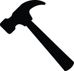 hammer icon vector silhouette on transparent background