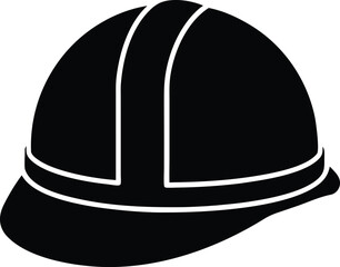hard hat icon vector silhouette on transparent background
