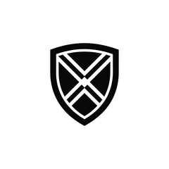 Modern Black Shield Emblem Logo Design