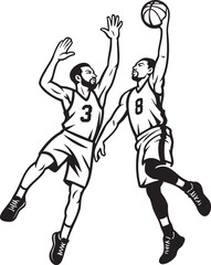 Basketball Player Jumping for Slam Dunk Silhouette