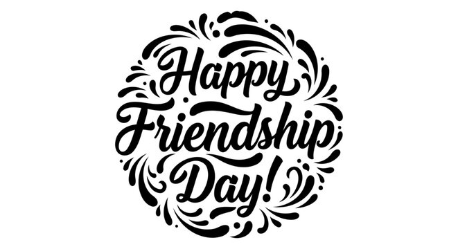 Happy Friendship Day graphic design with no demographic details in an abstract floral design.