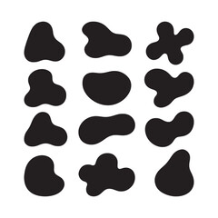 Abstract Organic Blob Silhouette Vector Fluid Elements 