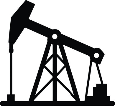 pumpjack icon vector silhouette on transparent background