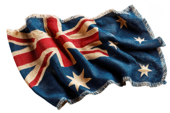 Australian flag with stars isolated on transparent background