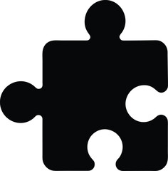 puzzle icon vector silhouette on transparent background