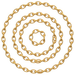 Gold Chain Links: Concentric Circles Design Element