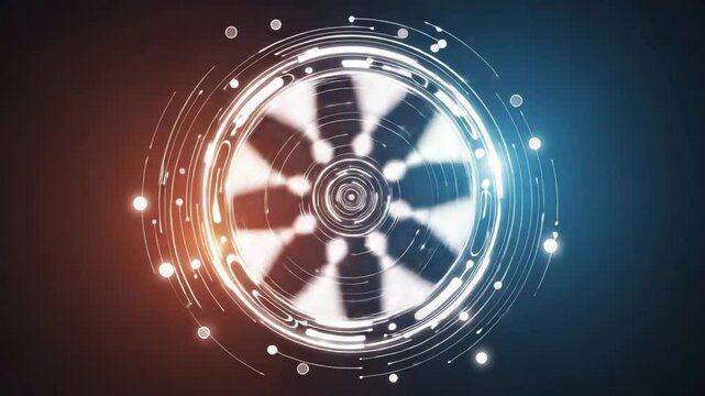 Karma wheel in motion with glowing balance representing cycles of life and energy flow