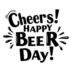 Naklejka premium Cheers! Happy Beer Day graphic design.