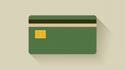 Minimalist Green Credit Card Design Representing Modern Financial Transactions and Digital Payment Solutions