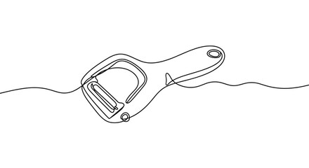 Obraz premium Line art vegetable peeler on white background