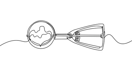 Line art of a hand mixer with a heart shape