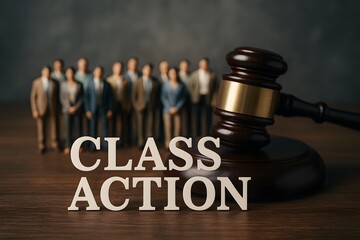 Class action lawsuit legal justice court gavel people group representation litigation plaintiffs remedy
