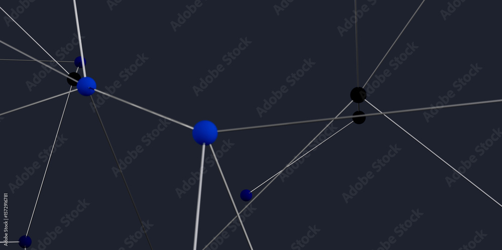 Poster stock photo of an abstract network connection with nodes and lines. perfect for technology, communic