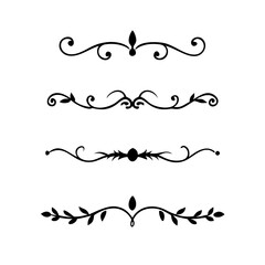 flowers, design elements.Vector design element.Gold text dividers doodle set. Wedding decorative elements. ornament, borders, floral, vintage line separators. Hand drawn vector illustration.