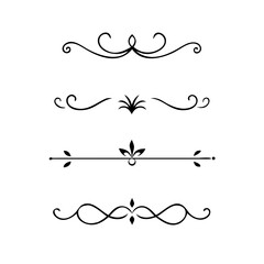 flowers, design elements.Vector design element.Gold text dividers doodle set. Wedding decorative elements. ornament, borders, floral, vintage line separators. Hand drawn vector illustration.