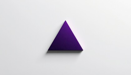 Fototapeta premium minimalist triangular pattern in a deep purple tone against a contrasting white background with a soft shadow effect, providing an edgy and contemporary feel.
